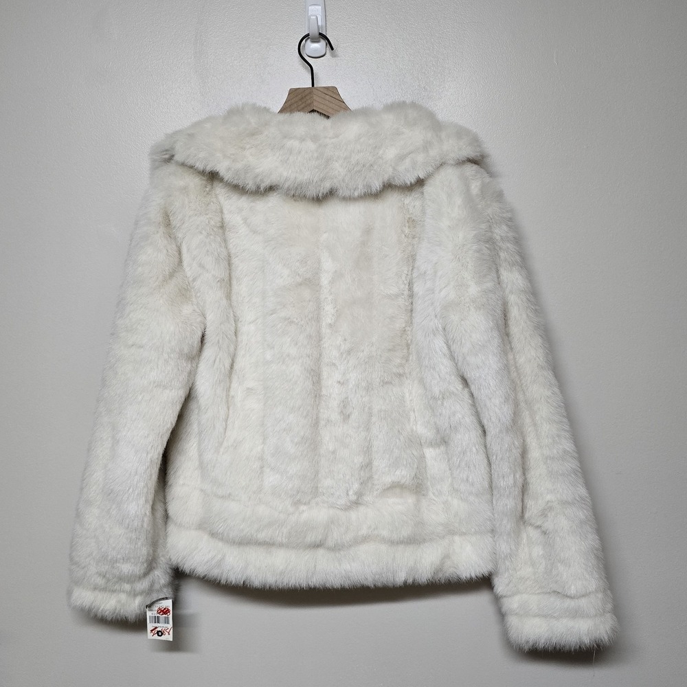 Luxury Wilson Leather White Faux Fur Designer Plush Coat‎ Jacket Sz M NWT - Picture 5 of 8